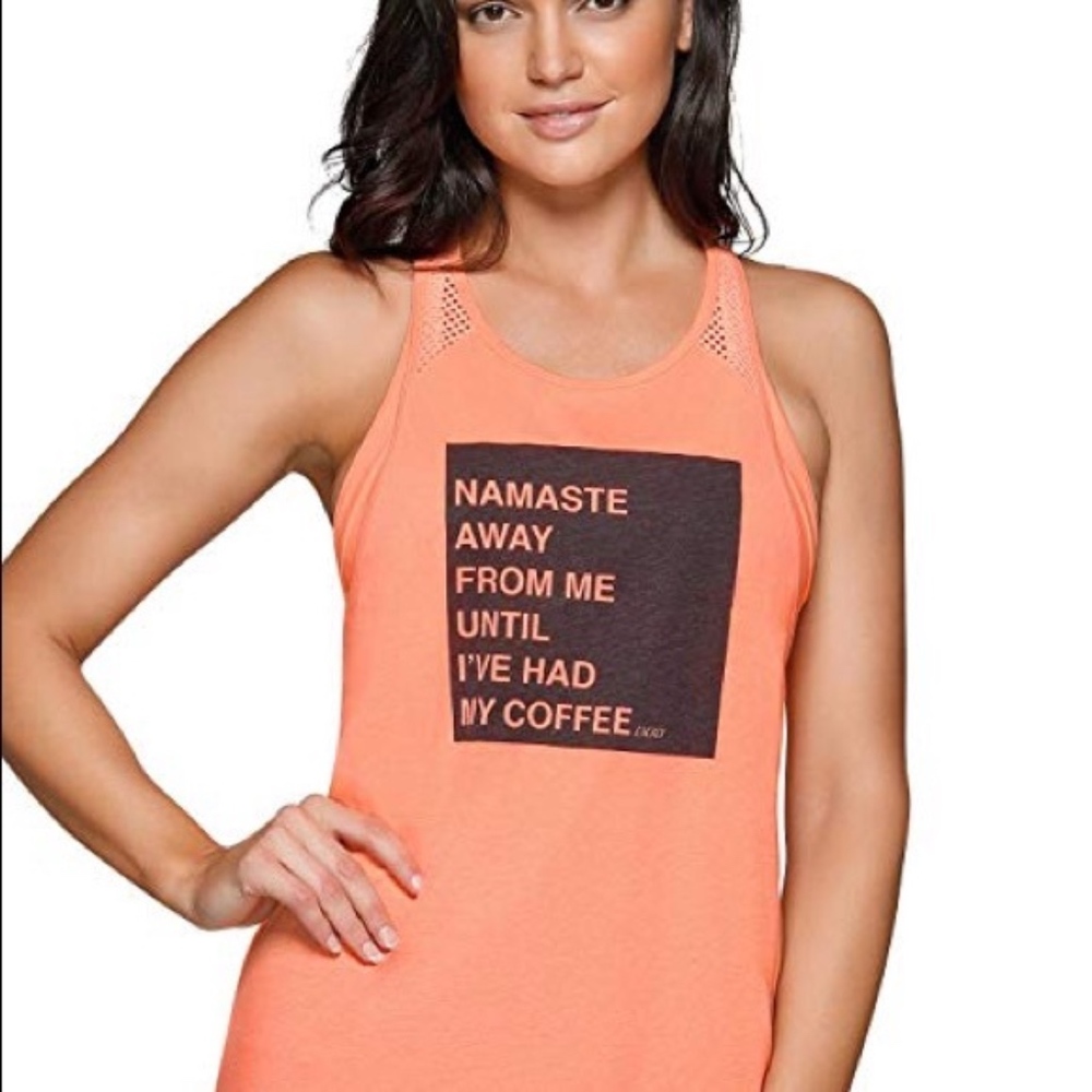 NWT Orange Lorna Jane Mesh Namaste Tank size XS